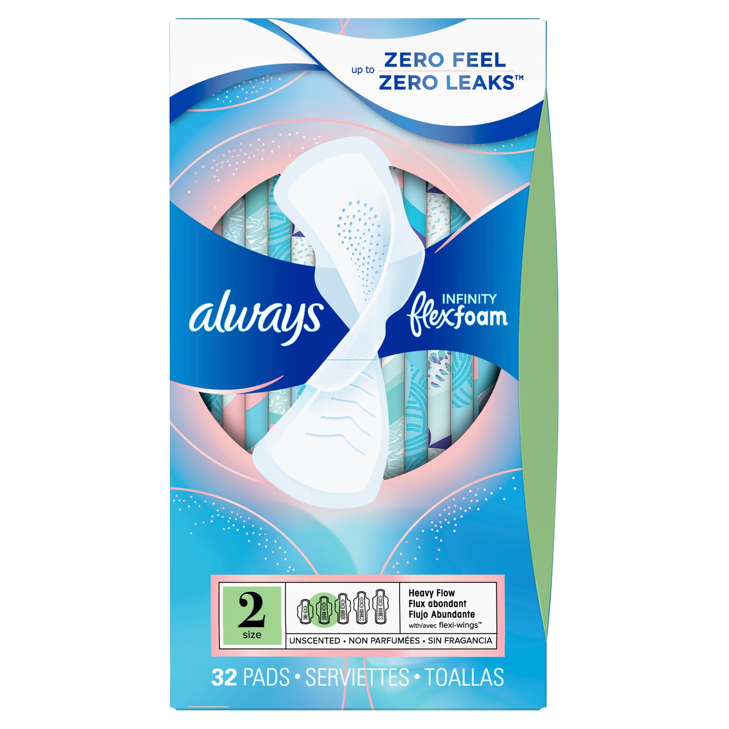 Always Infinity Super Maxi Pads With Wings; 32 Count; 6 Per Case