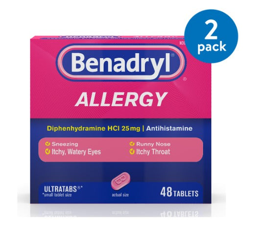 Benadryl Allergy Ultra Tablets; 48 Count; 6 Per Box; 4 Per Case