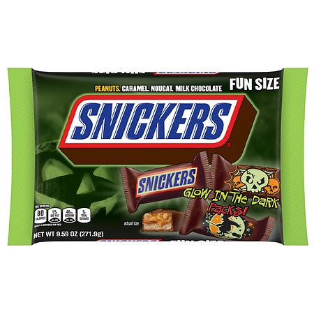 Snickers Fun Size Glow In The Dark Halloween; 9.59 Ounces; 24 Per Case