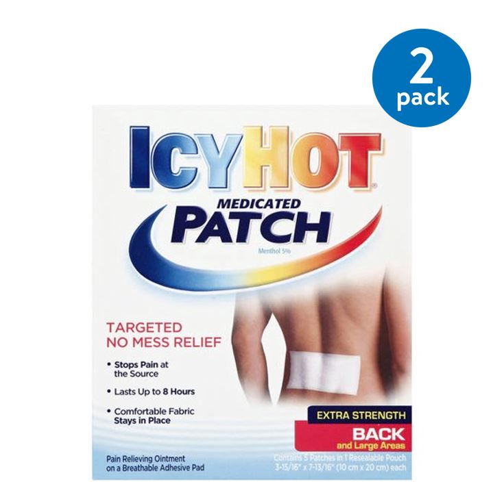 Icy Hot Medicated Patch For Back And Large Areas; 5 Count; 4 Per Box; 6 Per Case