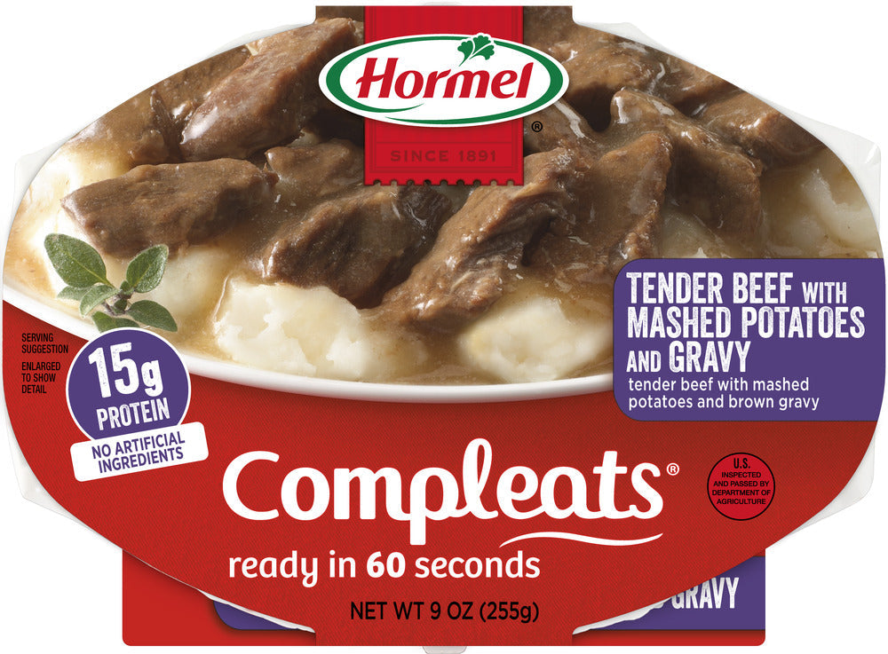 Hormel Beef Tips Mashed Potatoes Gravy; 9 Ounce; 6 Per Case