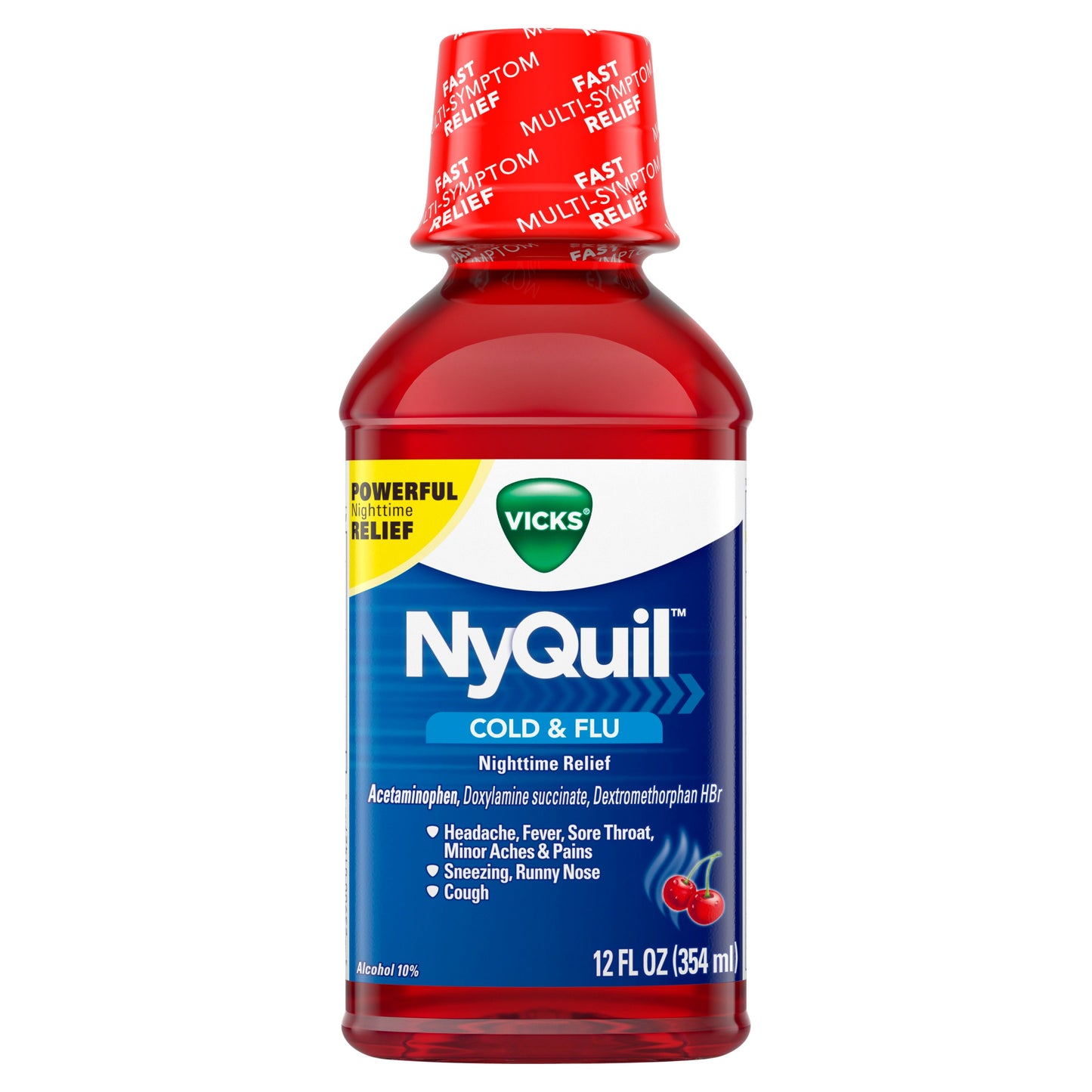 Vicks Nyquil Liquid Cherry; 12 Fluid Ounce; 12 Per Case