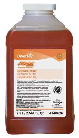 Diversey Stride Fragrance Free Neutral Cleaner; 2.5 Liter; 2 Per Case - High Mart Wholesale