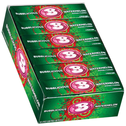 Bubblicious Wave Singles Watermelon Gum; 5 Count; 18 Per Box; 8 Per Case