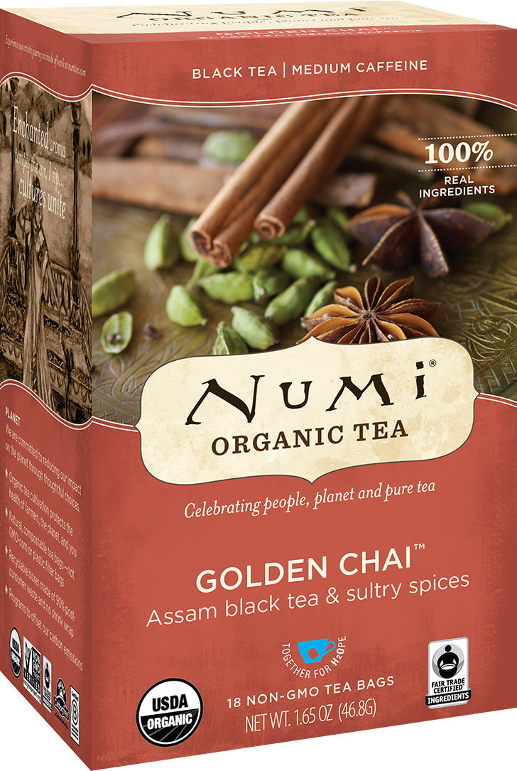 Numi Golden Chai Black Tea; 18 Count; 6 Per Case - High Mart Wholesale