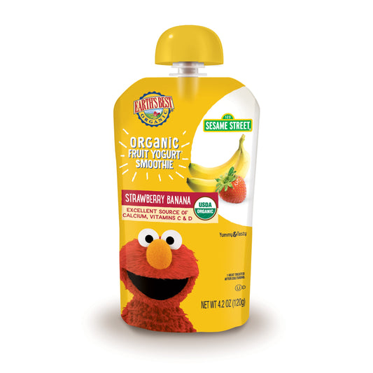 Earth's Best Organic Strawberry Banana Yogurt Smoothie Toddler Food Pouch; 4.2 Ounce; 6 Per Box; 2 Per Case