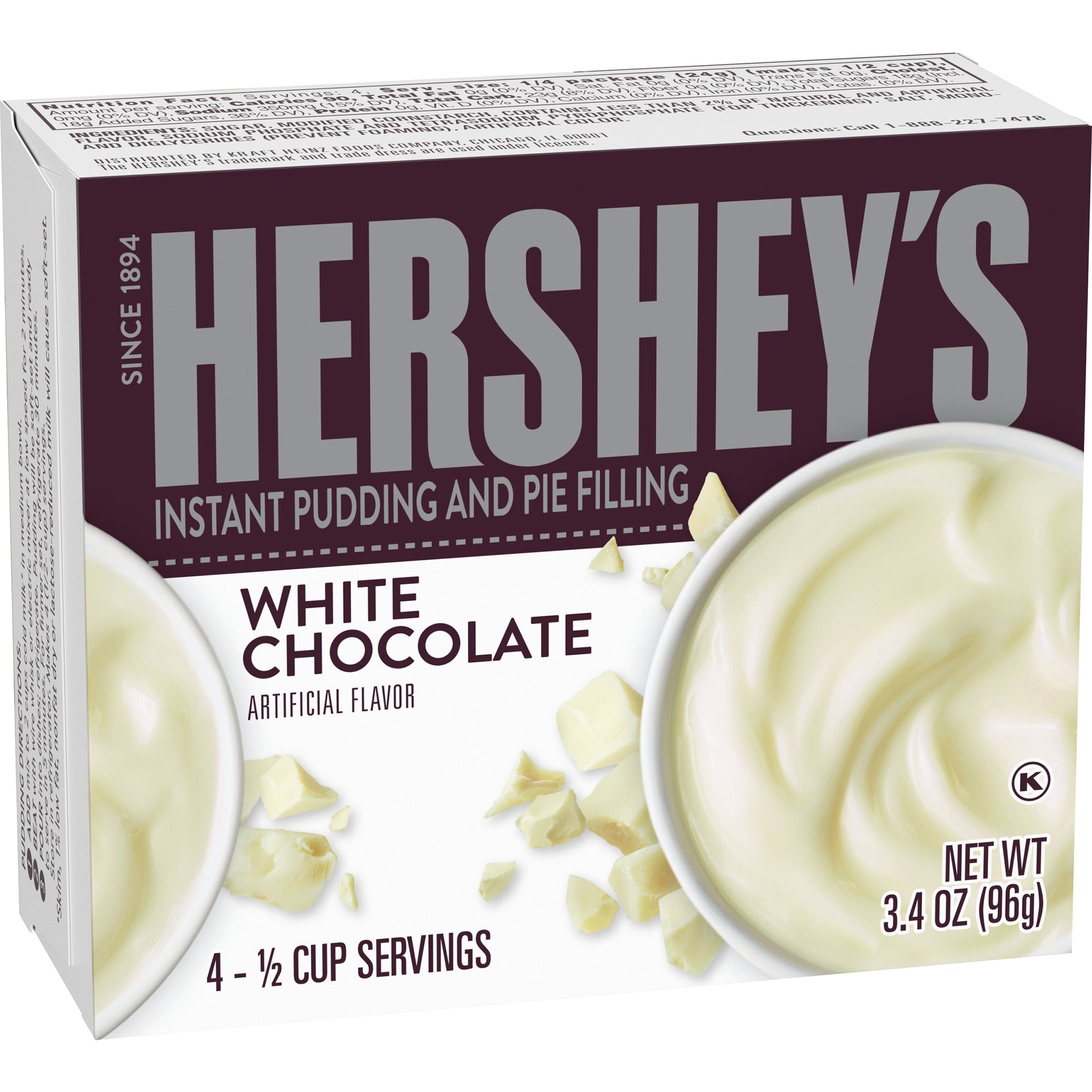 Hersheys White Chocolate Pudding & Pie Filling; 3.4 Ounces; 24 Per Case - High Mart Wholesale