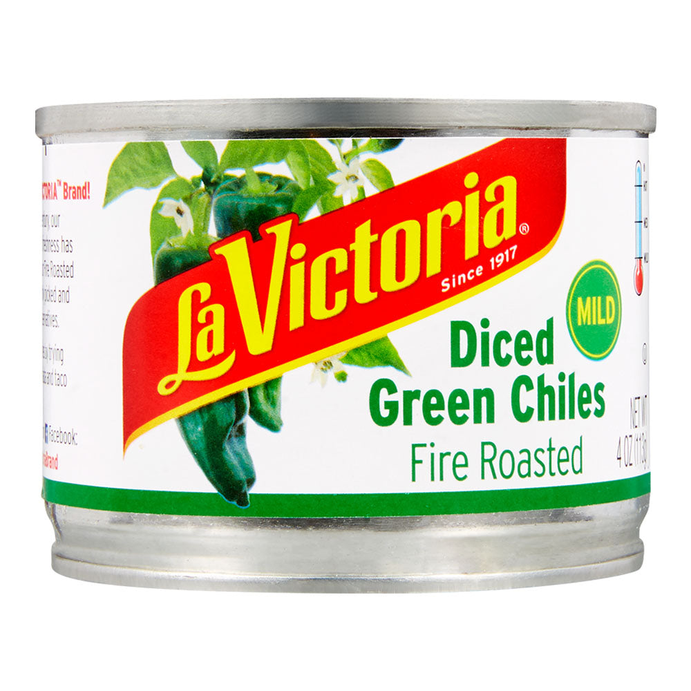 La Victoria Pepper Diced Mild Green Chile Retail; 4 Ounces; 24 Per Case - High Mart Wholesale
