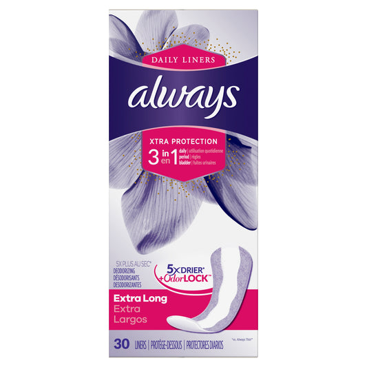 Always Liner Extra Protection No Wing; 30 Count; 12 Per Case