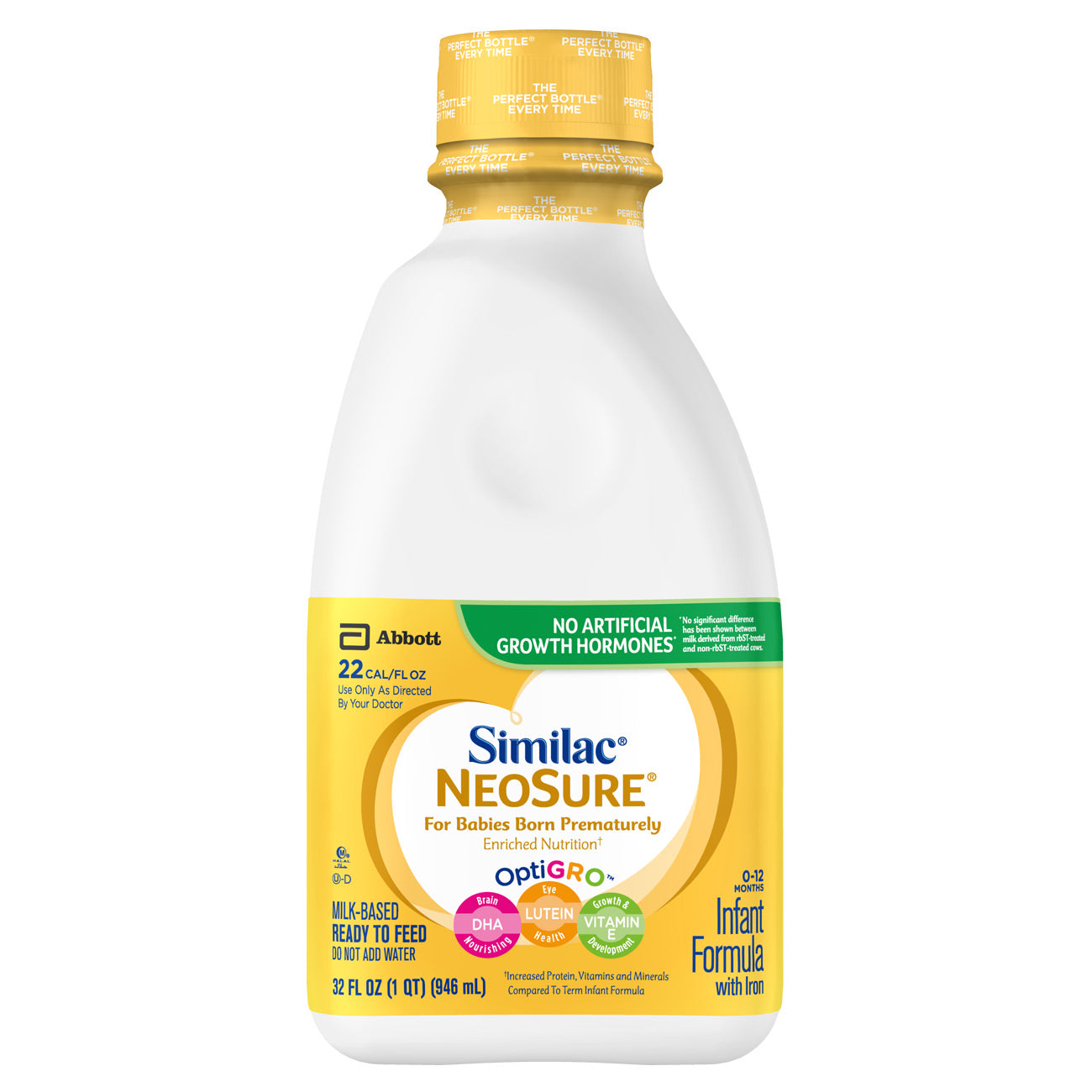 Similac Neosure Premature Milk-Based Ready-To-Feed Liquid Infant Formula Bottle With Iron; 32 Fluid Ounce; 6 Per Case - High Mart Wholesale