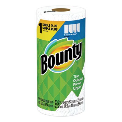 Bounty Single Plus Roll White; 37.4 Square Foot; 24 Per Case