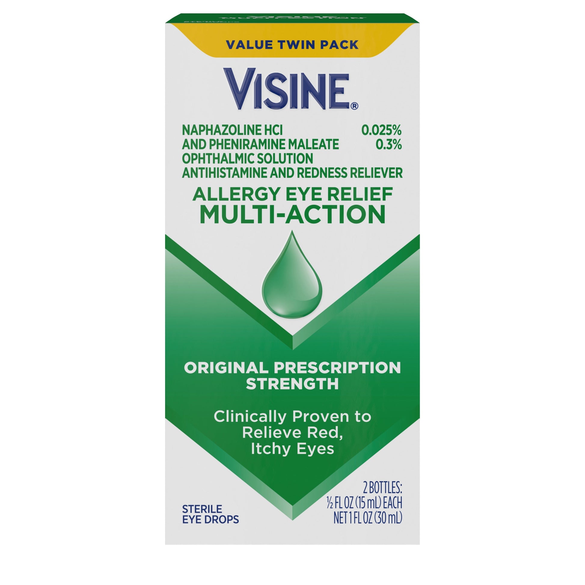 Visine Eye Allergy Relief 1 Fluid Ounce Bottle Twin Pack; 1 Fluid Ounces; 3 Per Box; 8 Per Case - High Mart Wholesale