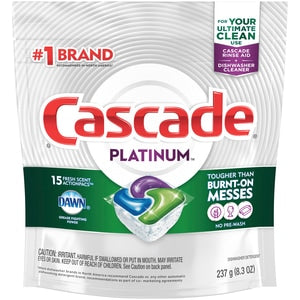 Cascade Cascade Action Pacs Platinum Fresh Scent; 15 Count; 1 Per Box; 5 Per Case