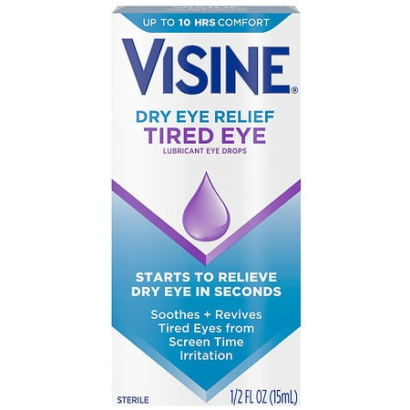 Visine Dry Eye Relief Tired Eye; 0.5 Fluid Ounces; 3 Per Box; 12 Per Case