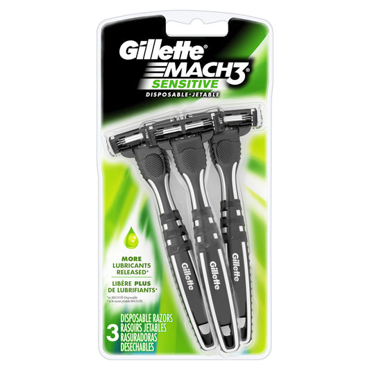 Gillette Razor Disposable Mach 3; 3 Count; 6 Per Box; 2 Per Case