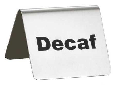 Tablecraft Buffet Tent Card Stainless Steel Decaffeinated; 1 Each - High Mart Wholesale