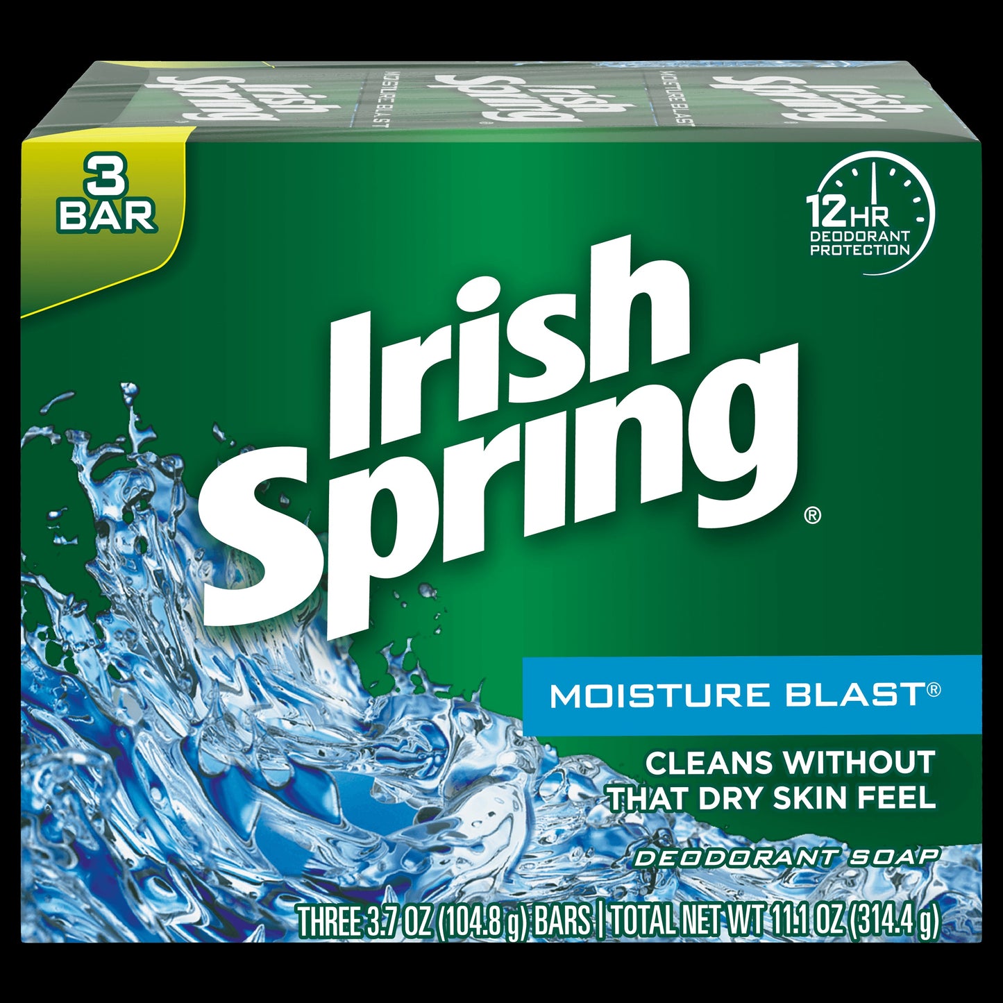 Irish Spring Bar Soap Moisture Blast 3 Bar; 11.25 Ounces; 18 Per Case