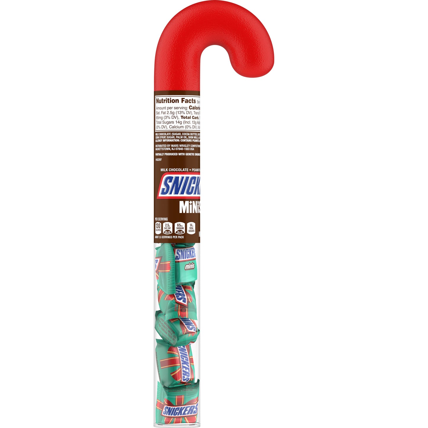 Snickers Christmas Miniature Cane Candy; 2.14 Ounce; 24 Per Case