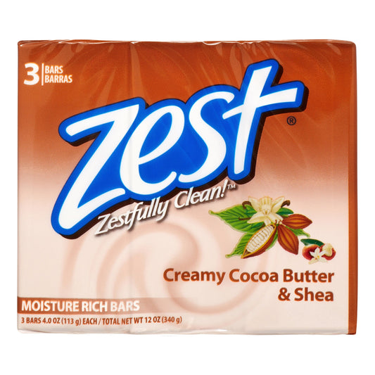 Zest Soap 3 Bar Creamy Cocoa Butter; 12 Ounces; 12 Per Case - High Mart Wholesale