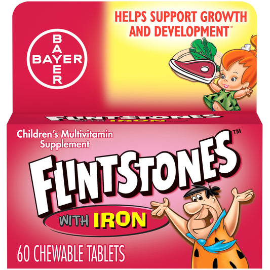 Flintstones With Iron 60Ct; 60 Piece; 3 Per Box; 8 Per Case