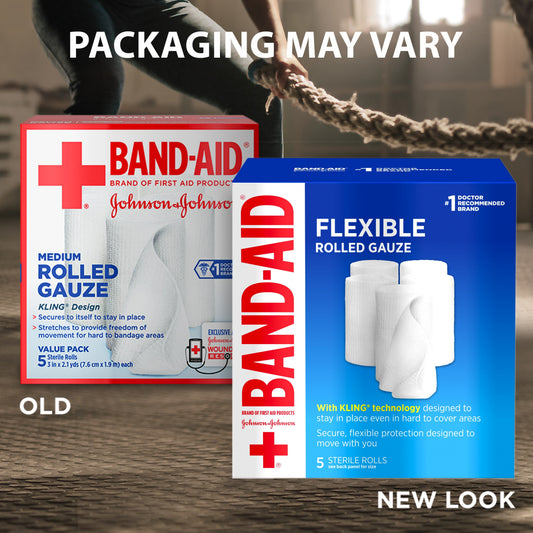 Band Aid Flex Gauze 3 Inch X 1.2 Yard Roll; 5 Count; 2 Per Box; 6 Per Case - High Mart Wholesale