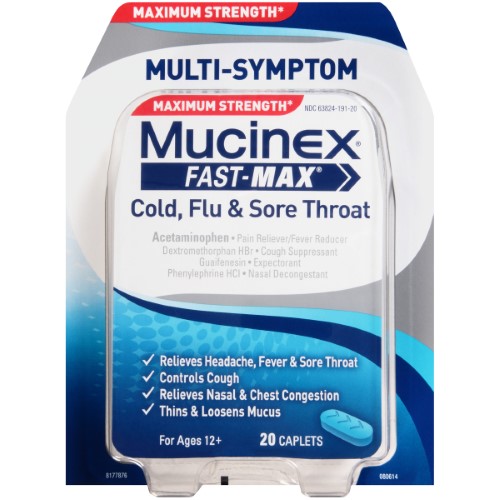 Mucinex Fast Max Caplets Cold&Cough Medicine Plus; 20 Each; 3 Per Box; 8 Per Case - High Mart Wholesale