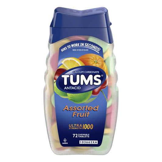 Tums Ultra Strength Assorted Fruit Tablets; 72 Each; 6 Per Box; 4 Per Case