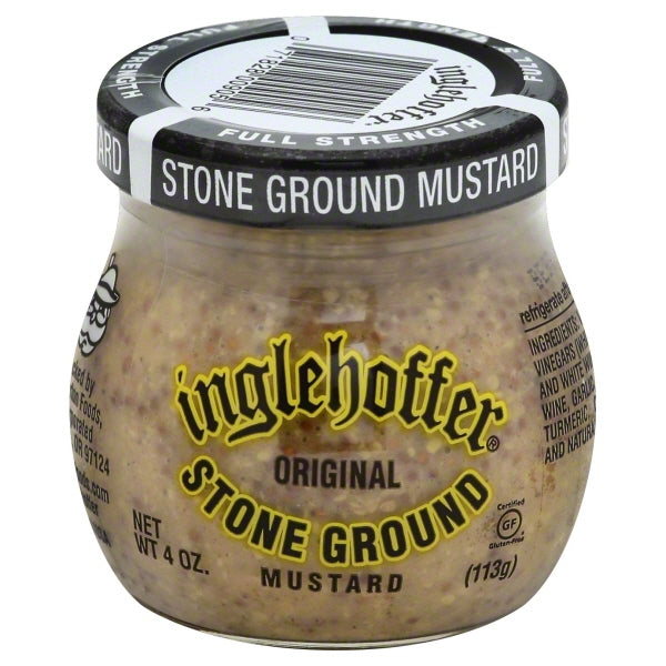 Inglehoffer Stone Ground Mustard Jar; 4 Ounce; 12 Per Case - High Mart Wholesale