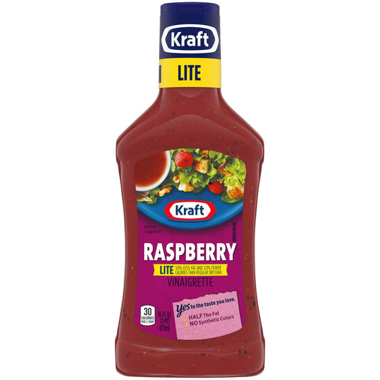 Kraft Light Done Right Raspberry Vinaigrette Dressing Bottle; 16 Fluid Ounce; 6 Per Case