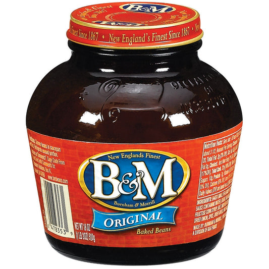 B&M Baked Beans Bright And Mellow Original Glass Jar; 18 Ounce; 12 Per Box; 12 Per Case - High Mart Wholesale