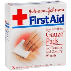 Johnson & Johnson Cushion Care Gauze Large 8 Thick Layers Pad; 10 Count; 3 Per Box; 8 Per Case