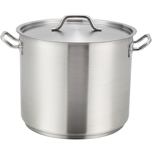 Winco 16 Quart Stainless Steel Stock Pot With Cover; 1 Each - High Mart Wholesale