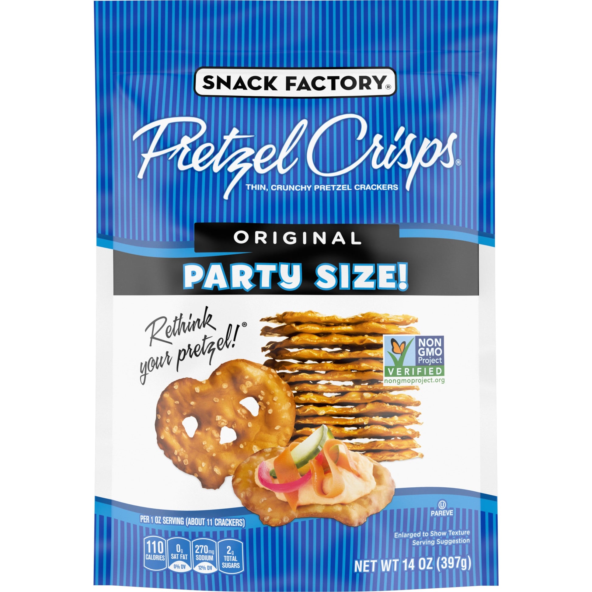 Snack Factory Pretzel Crisps Original; 14 Ounce; 12 Per Case - High Mart Wholesale