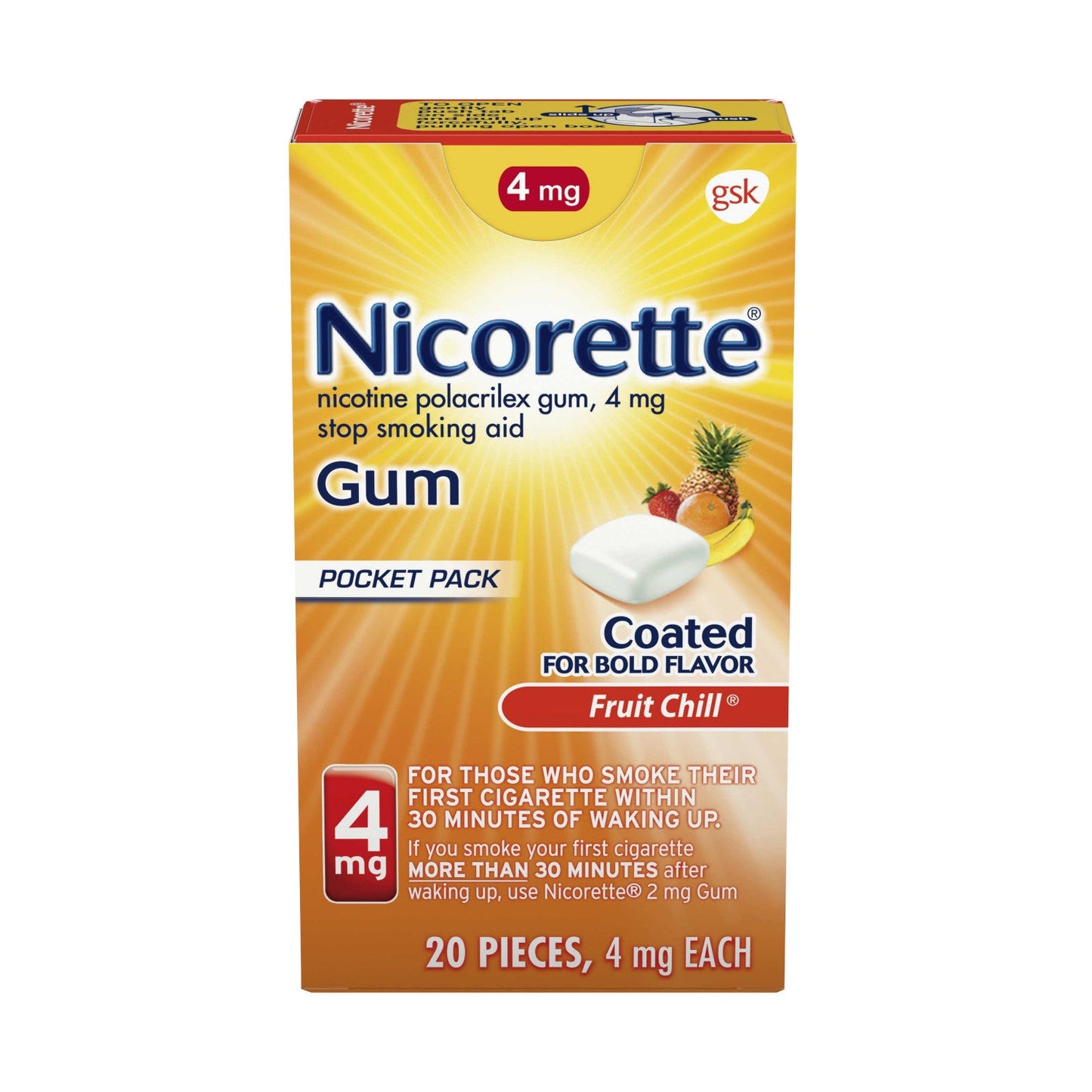 Nicorette Gum Fruit Chill 4 Milligram; 20 Each; 3 Per Box; 4 Per Case - High Mart Wholesale