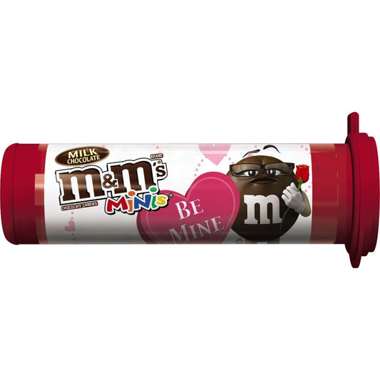 M&M's Milk Chocolate Minis Valentine Tube; 1.08 Ounces; 24 Per Box; 6 Per Case