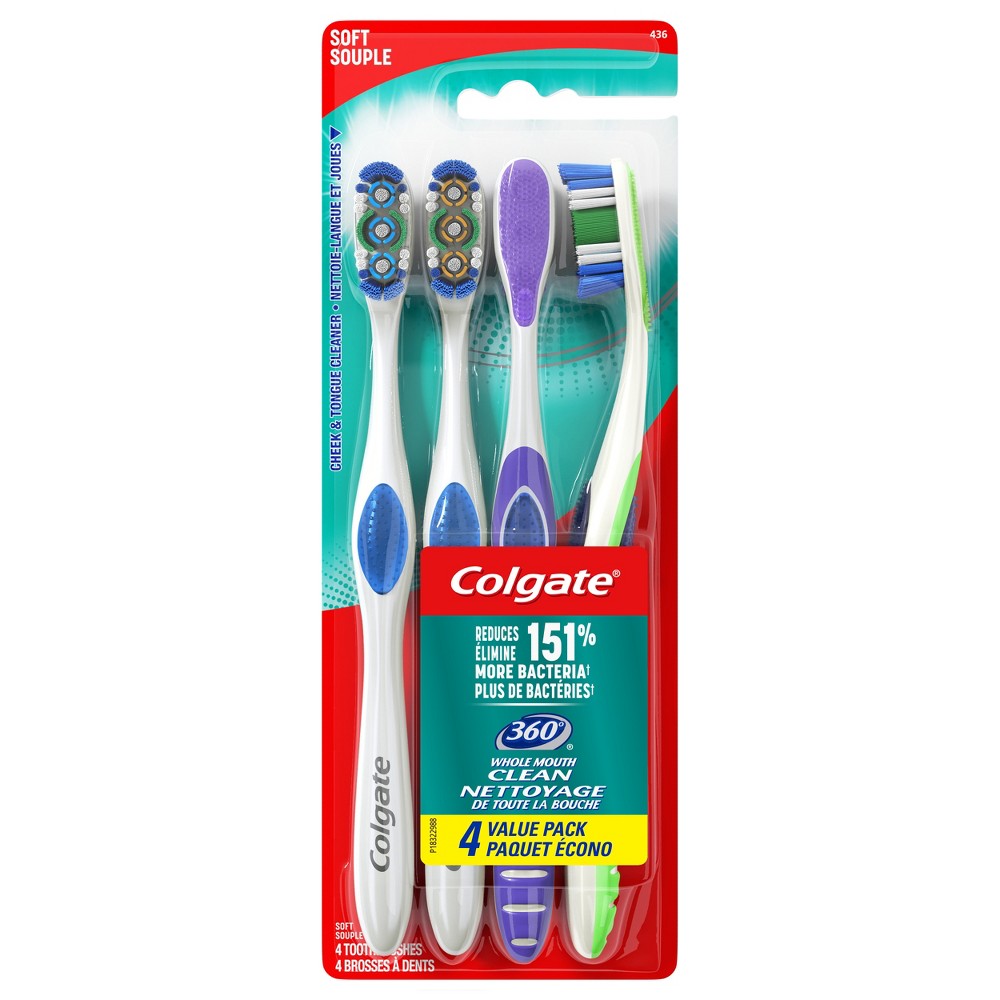 Colgate 360 Base Manual Toothbrush; 4 Each; 6 Per Box; 3 Per Case