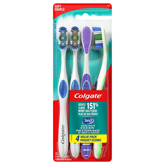 Colgate 360 Base Manual Toothbrush; 4 Each; 6 Per Box; 3 Per Case