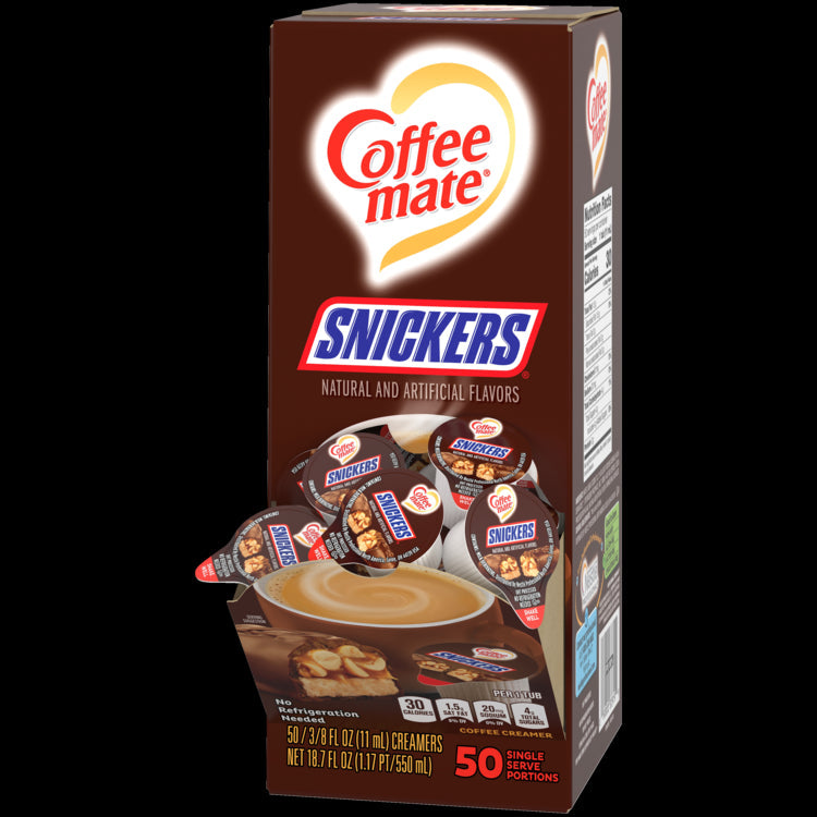 Coffee Mate Snickers Single Serve Liquid Creamer; 18.7 Fluid Ounces; 4 Per Case - High Mart Wholesale