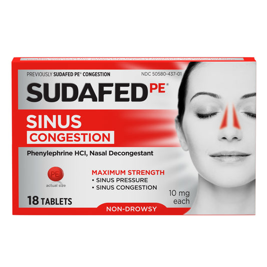 Sudafed Congestion; 18 Count; 6 Per Box; 12 Per Case