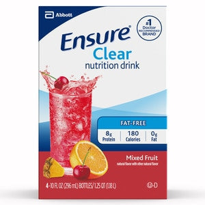 Ensure Shake Clear Mixed Fruit; 10 Fluid Ounce; 4 Per Box; 3 Per Case - High Mart Wholesale