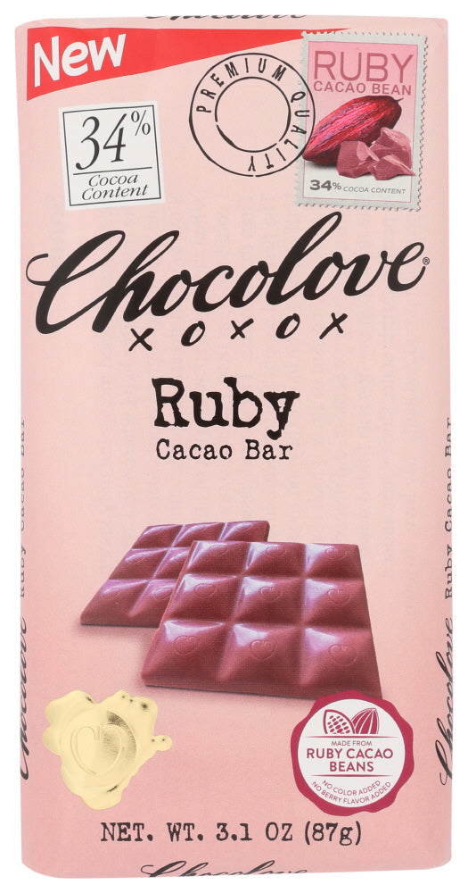 Chocolove Ruby Cacao Bar; 3.1 Ounces; 12 Per Box; 12 Per Case - High Mart Wholesale