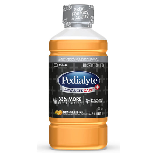 Pedialyte Advanced Care Plus Orange Flavored Electrolyte Solution; 33.8 Fluid Ounce; 4 Per Case - High Mart Wholesale