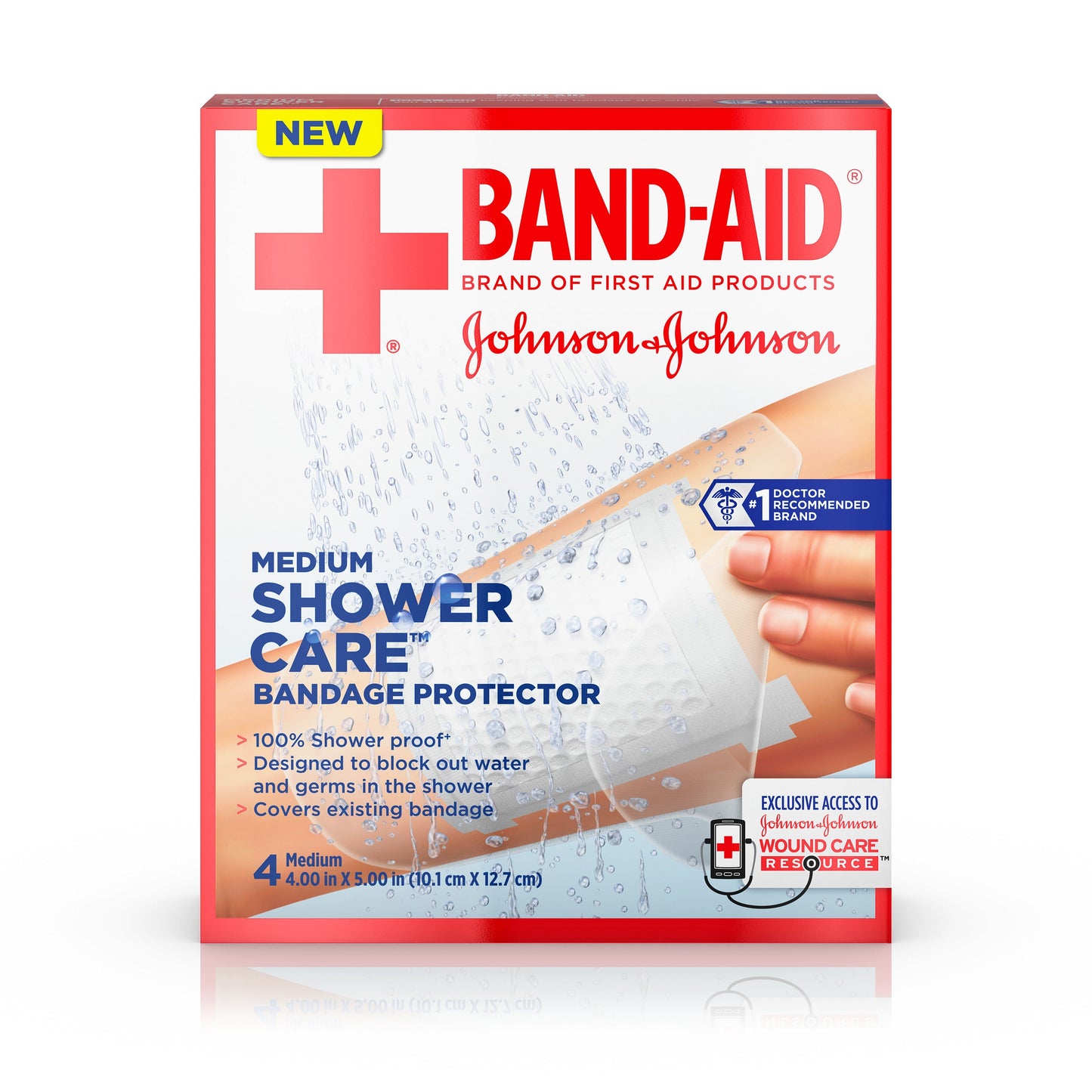 Johnson & Johnson Shower Care Protection Medium; 4 Count; 3 Per Box; 8 Per Case - High Mart Wholesale