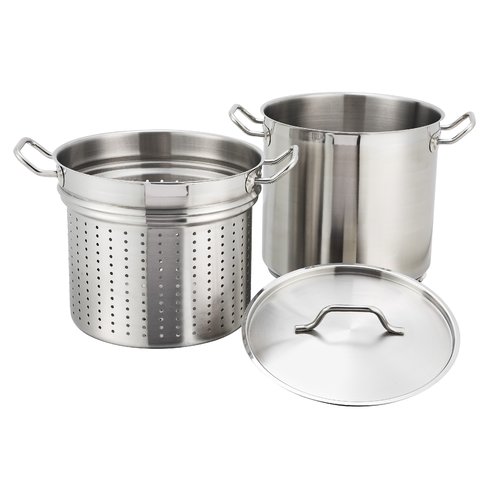 Winco 8 Quart Stainless Steel Steamer; 6 Each; 1 Per Case - High Mart Wholesale