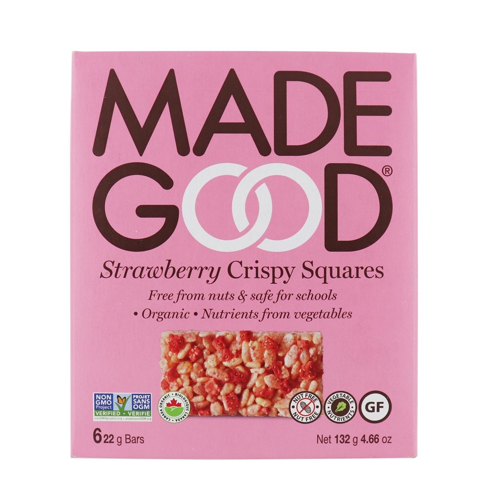 Madegood Strawberry Crispy Squares; 6 Count; 6 Per Case - High Mart Wholesale