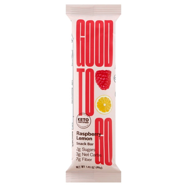 Good To Go Keto Raspberry Lemon Snack Bars; 1 Count; 9 Per Box; 9 Per Case - High Mart Wholesale