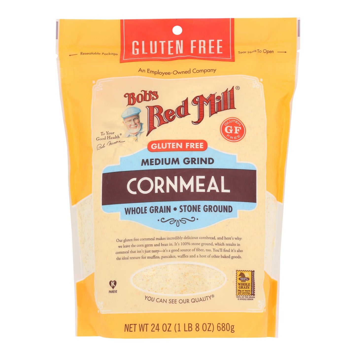 Bob's Red Mill Natural Foods Inc Cornmeal Medium Grind Gluten Free; 24 Ounces; 4 Per Case