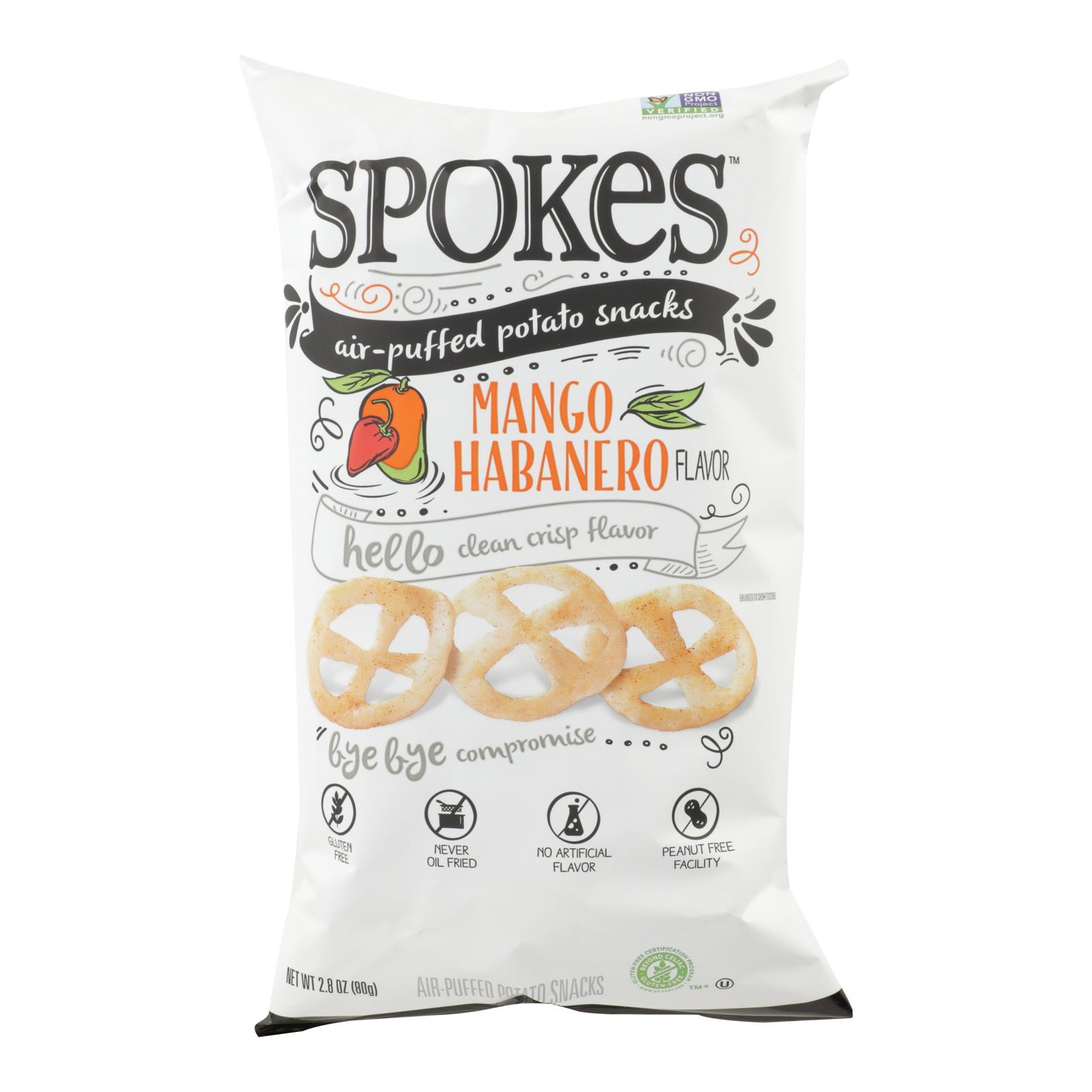 Spokes Air-Puffed Potato Snack Mango Habanero; 2.8 Ounces; 12 Per Case - High Mart Wholesale