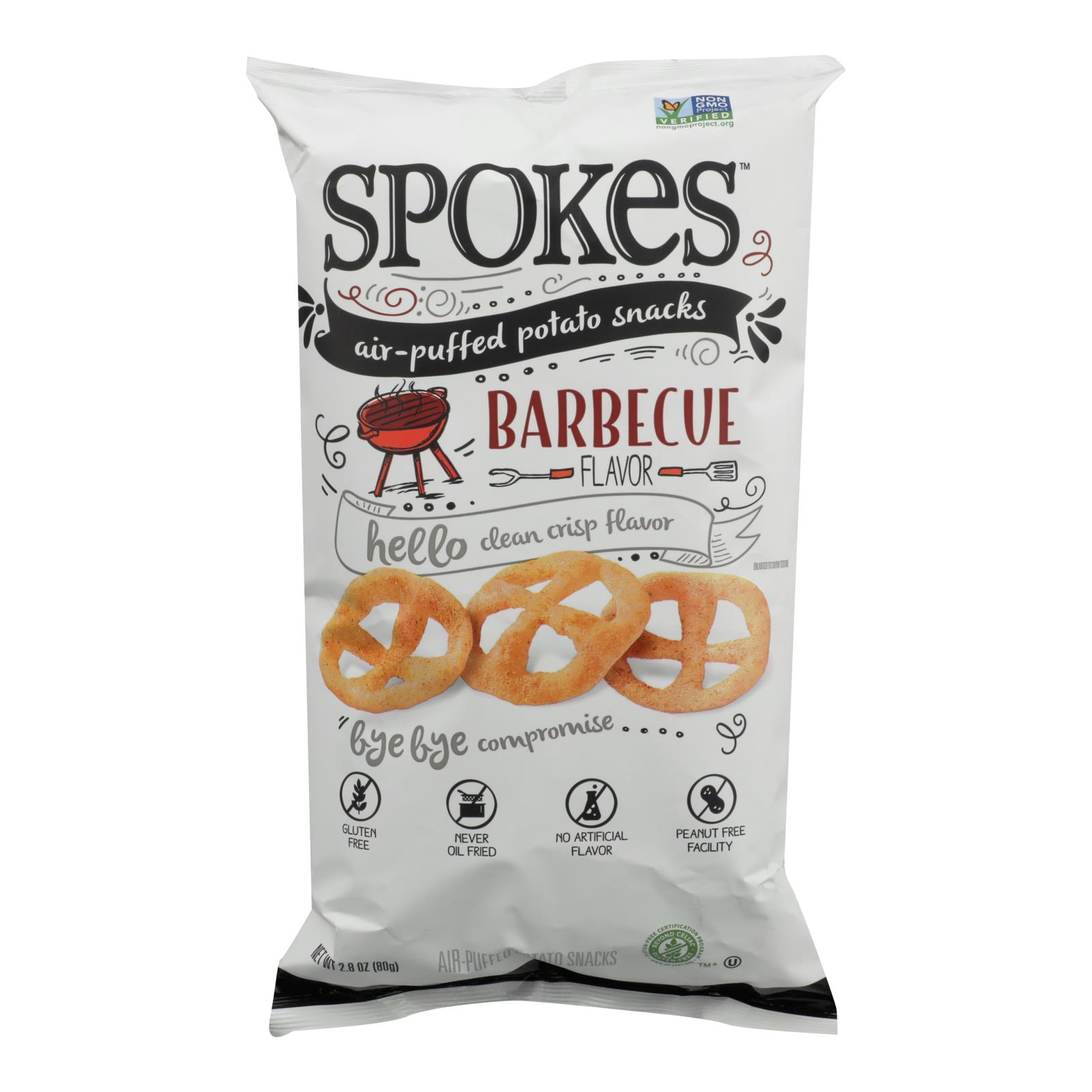 Spokes Air-Puffed Potato Snack Barbecue; 2.8 Ounces; 12 Per Case - High Mart Wholesale