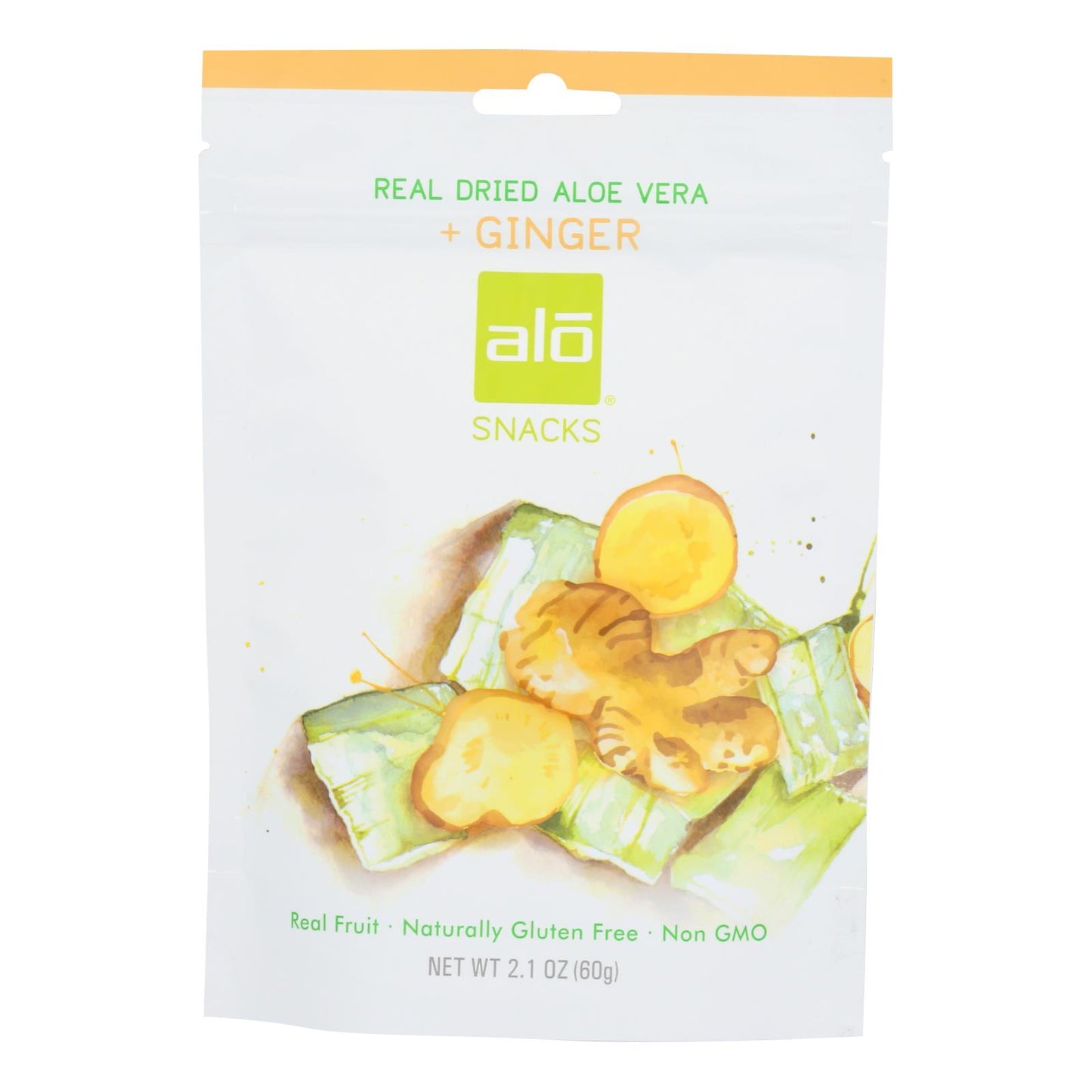 Alo Snacks Dried Aloe Vera & Ginger Fruit; 2.1 Ounces; 10 Per Case - High Mart Wholesale